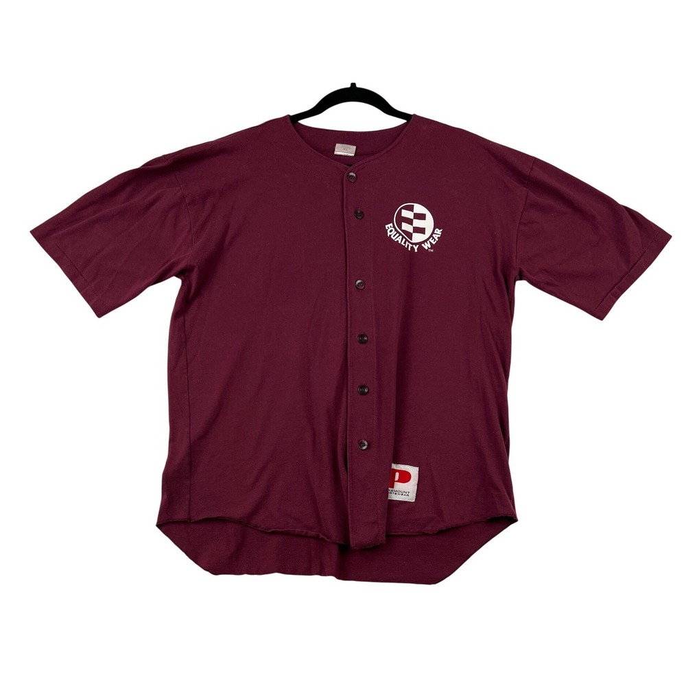 Vintage Paramount Sportswear Equality Wear Baseball Jersey Maroon Men XL US